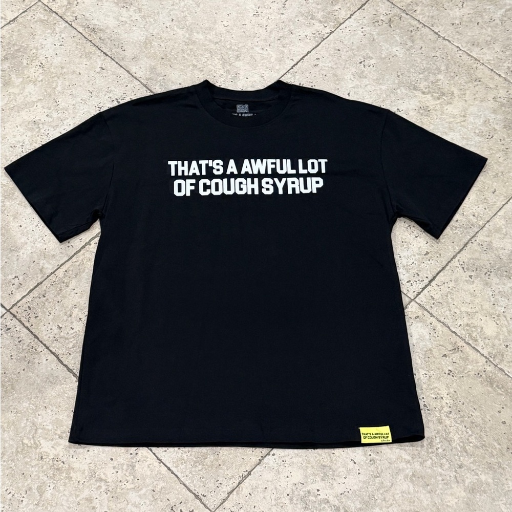 Black Graphic Tee with Bold Text